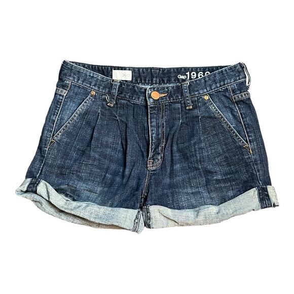 Gap Womens Jean Shorts Denim 2 / 26 Cuffed Rolled Hem Casual shorty Shortie - Picture 1 of 6